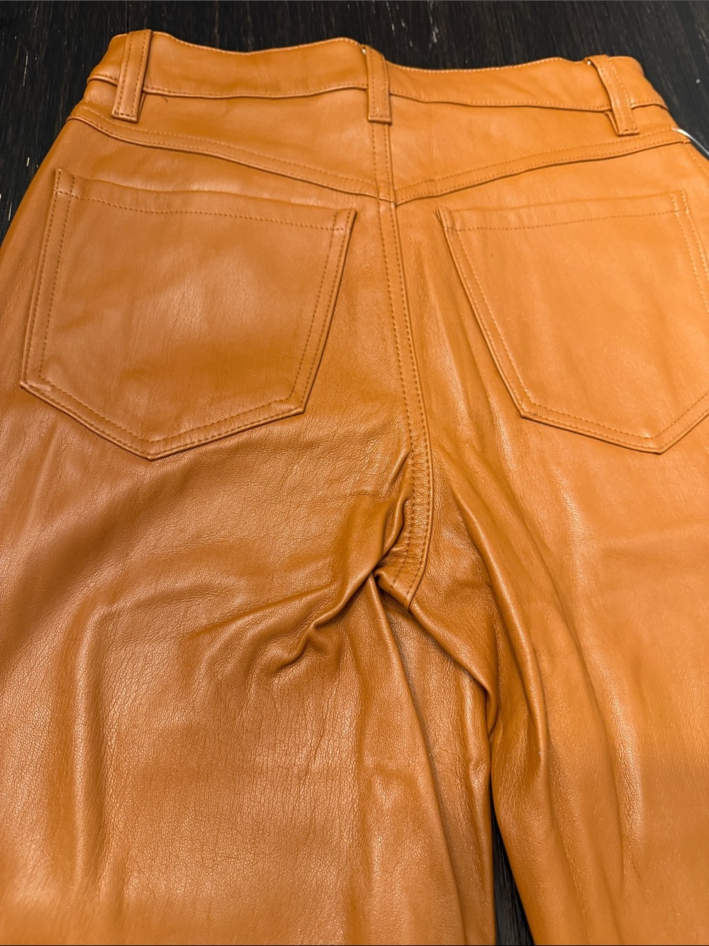 INC International Concepts Orange Faux Leather Wide-Leg Pants - Picture 7 of 7